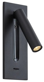 Moderné nástenné svietidlo čierne vrátane LED - Plaza