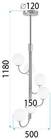 Toolight Toolight, stropné svietidlo 6xG9 APP1585-6CP, zlatá lesklá, OSW-05679