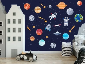 Samolepky COSMOS - planéty, slnečná sústava, hviezdy 200x76