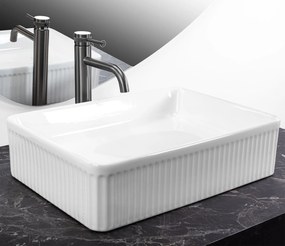Rea Fiorella, umývadlo na dosku 505x345x130mm, biela lesklá, REA-U6621