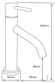 Mexen Rumba, umývadlová batéria h-220, zlatá lesklá, 73500-50