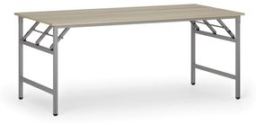 Konferenčný stôl FAST READY so striebornosivou podnožou, 1800 x 900 x 750 mm, dub prírodný