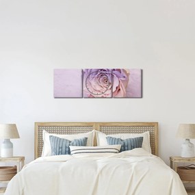 Obraz detailu kvetu ruže (s hodinami) (90x30 cm)
