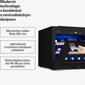 Klarstein Illuminosa vstavaná chladnička na víno | Moderná | UV ochrana | 61 litrov | 19 fliaš | 60 cm