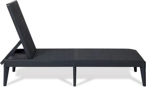 Plastové záhradné lehátko SIROLO, grafitová farba