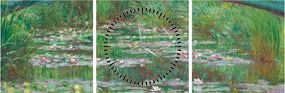 Obraz - Claude Monet, The Japanese Footbridge, reprodukcia (s hodinami) (90x30 cm)