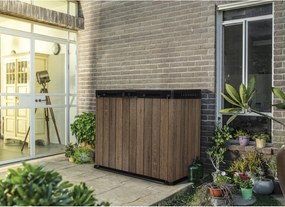 Tmavohnedý plastový záhradný úložný box Deco – Keter