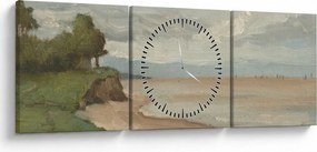 Obraz - Jean-Baptiste-Camille Corot, Beach Near Etretat, reprodukcia (s hodinami) (90x30 cm)