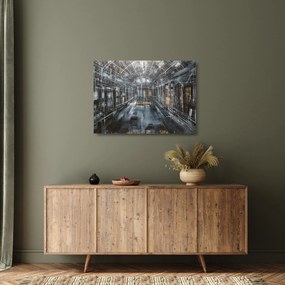 Sklenený obraz interiéru starej budovy (70x50 cm)