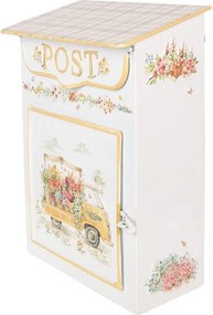Biela plechová schránka The Flower Truck - 23*12*32 cm