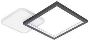 EGLO LED designové stropné svetlo GAFARES, 15W, teplá-studená biela, hranaté, čierne