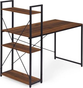 Pracovný a herný stôl s policami 120 x 60 cm čierna