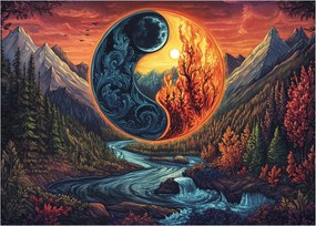 Sklenený obraz - Živly (70x50 cm)
