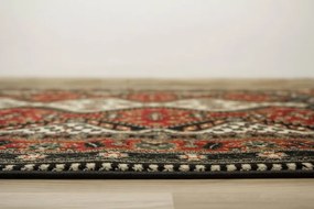 Koberec Afgan 4358A čierny / červený / krémový