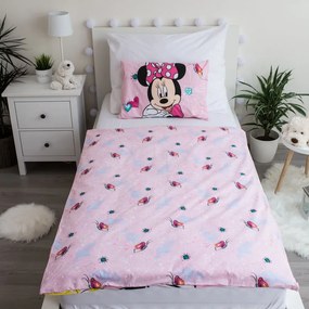 Jerry Fabrics Obliečka do postieľky Minnie "Butterfly" baby, 100x135 / 40x60 cm