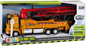 LEAN Toys Nákladné auto s čerpadlom na betón, svetlá, zvuky, voda, mierka 1:40