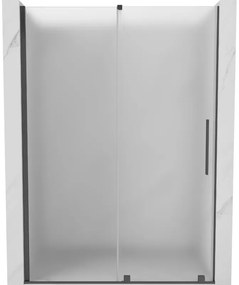 Mexen Velar, posuvné sprchové dvere do otvoru 150 cm, 8mm sklo námraza, grafit brúsený, 871-150-000-31-66