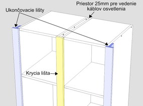 Nabytekmorava Rohová skriňa R95 zostava Pavla farebné prevedenie: bielá, Prevedenie: Ľavé