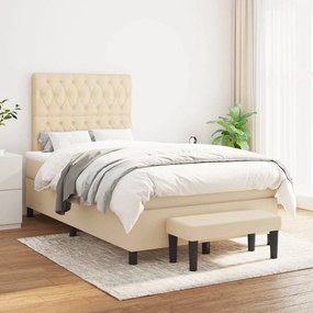 Boxspring posteľ s matracom krémový 120x200 cm látka 3136826