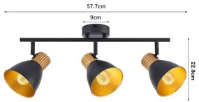 Brilagi - Bodové svietidlo ODENSE 3xE14/10W/230V kaučukovník/čierna