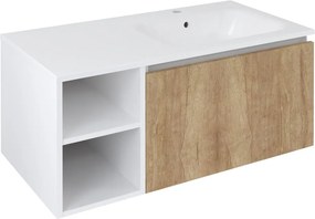 Sapho Sapho, LOREA skrinka 100x46x51,5cm (30P+70cm), pravá, dub Alabama/biela matná, LE070-2231-R-12