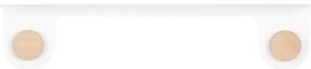 Nástenná biela polica z ocele s detailom z dubového dreva s 2 háčikmi Gazzda Hook, dĺžka 60 cm