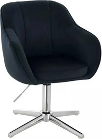 LuxuryForm DESIGN Stolička AVOLA VELUR na striebornom kríži - čierna