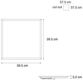 Zapustené LED panely biele štvorcové vrátane LED 3000K - 6500K s prepínačom DIP - Seagal