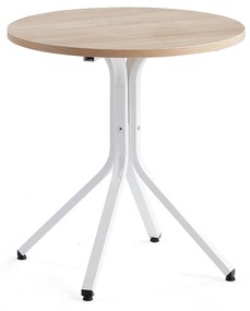 Stôl VARIOUS, Ø700x740 mm, biela, dub