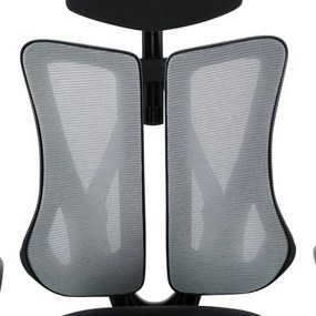 Kancelárska ergonomická stolička MORA — sieť / látka, sivá / čierna