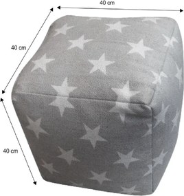 Taburet, bavlna, vzor hviezdy, NOVEL
