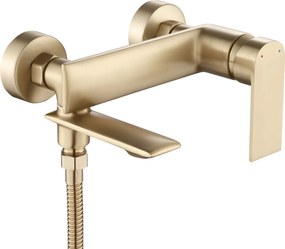 Rea Veneta, vaňová batéria s ručnou bodovou sprchovou súpravou, zlatá matná, REA-B3008