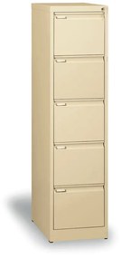 Kovová kartotéka A4, 5 zásuviek, béžová