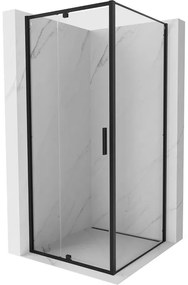 Mexen Exo, sprchovací kút s krídlovými dverami 90 x 90 cm, 6mm číre sklo, čierny profil, 819-090-090-70-00