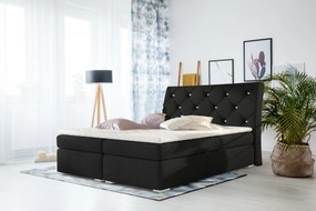 Moderná box spring posteľ Brandon 180x200, čierna