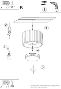 Stropné svietidlo Aura, 1x ružové hliníkové tienidlo, (6 cm)