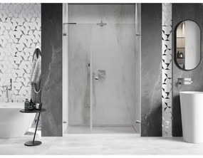 Mexen Lunar-B, L výklopné pravé sprchové dvere 140 cm, číre sklo, chrómový profil, 832SL-140-050-01-00-P