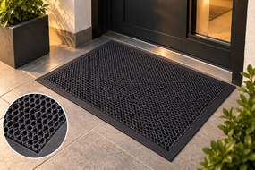 NET 3D ČIERNA A SIVÁ textilná rohožka rozmer: 80x120 cm