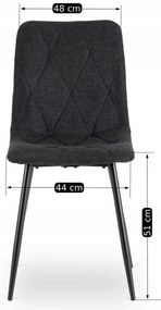 PROXIMA.store - Čalúnená jedálenská stolička ROBIN 2 FARBA: čierna