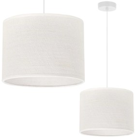 Závesné svietidlo Juta, 1x biele jutové tienidlo, (fi 20cm), w