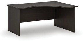 Ergonomický kancelársky pracovný stôl PRIMO WOOD, 1600 x 1200 mm, pravý, wenge