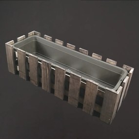 AMADEA Drevený obal na kvetináč tmavý, 62x21,5x18cm Český výrobok