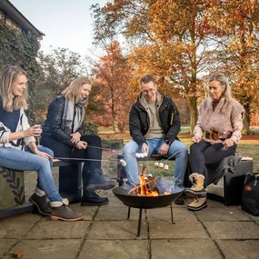 Čierna záhradná lavica Curved - Esschert Design