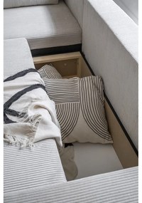 Biela menčestrová rozkladacia rohová pohovka (variabilná) Brave Dave – Miuform