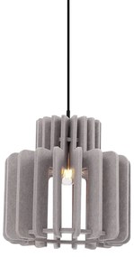 Retro závesná lampa čierna s hnedosivým tienidlom - Felt