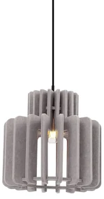 Retro závesná lampa čierna s hnedosivým tienidlom - Felt