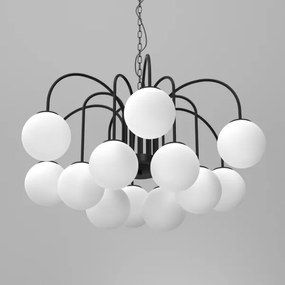 Luster na reťazi CAMBRIDGE 12xE14/60W/230V čierna