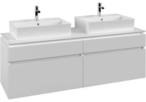 VILLEROY &amp; BOCH Legato závesná skrinka pod dve umývadlá na dosku, 4 zásuvky, 1600 x 500 x 550 mm, White Matt, B67700MS