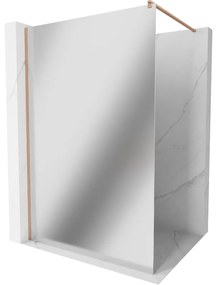 Mexen Kioto, sprchová zástena Walk-In 70 x 200 cm, 8mm sklo vzor zrkadlo, medený matný profil, 800-070-101-65-50