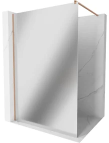 Mexen Kioto, sprchová zástena Walk-In 70 x 200 cm, 8mm sklo vzor zrkadlo, medený matný profil, 800-070-101-65-50